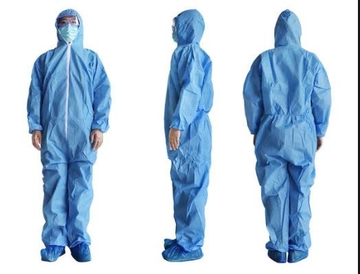 Blue L XL XXL SMS Lightweight Disposable Coveralls
